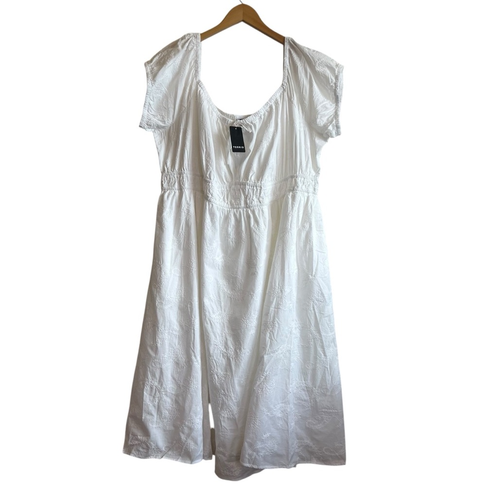 Torrid NWT 4X Elegant Midi Embroidered Voile White Dress Casual Wedding - Picture 4 of 16